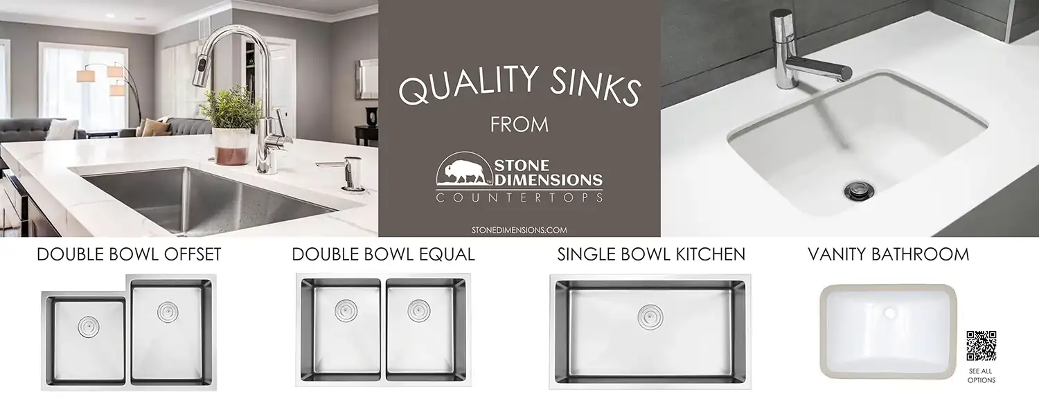 stone dimensions sink display sign