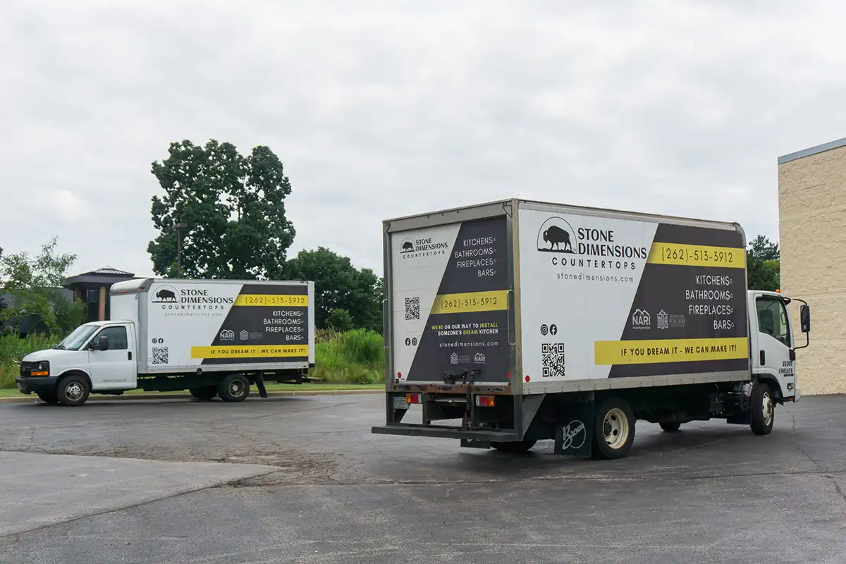 stone dimensions truck wrap design