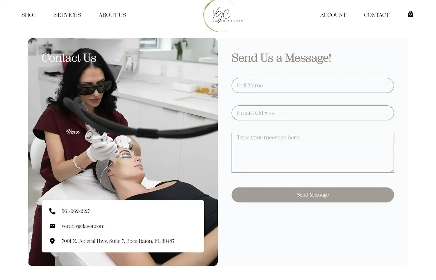 vgc laser studio website contact form
